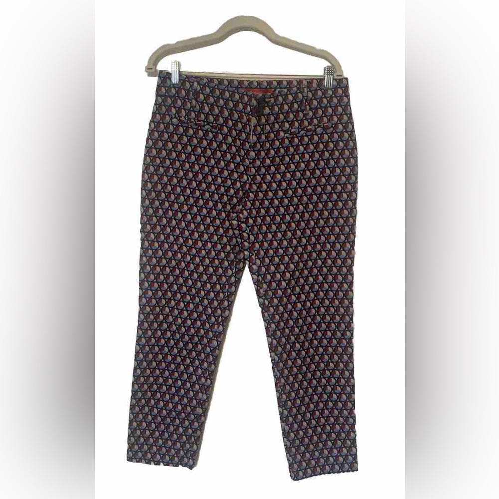 ANTHROPOLOGIE  Cartonnier Charlie Ankle Cricle Geometric Print Pants Size 10 NEW
